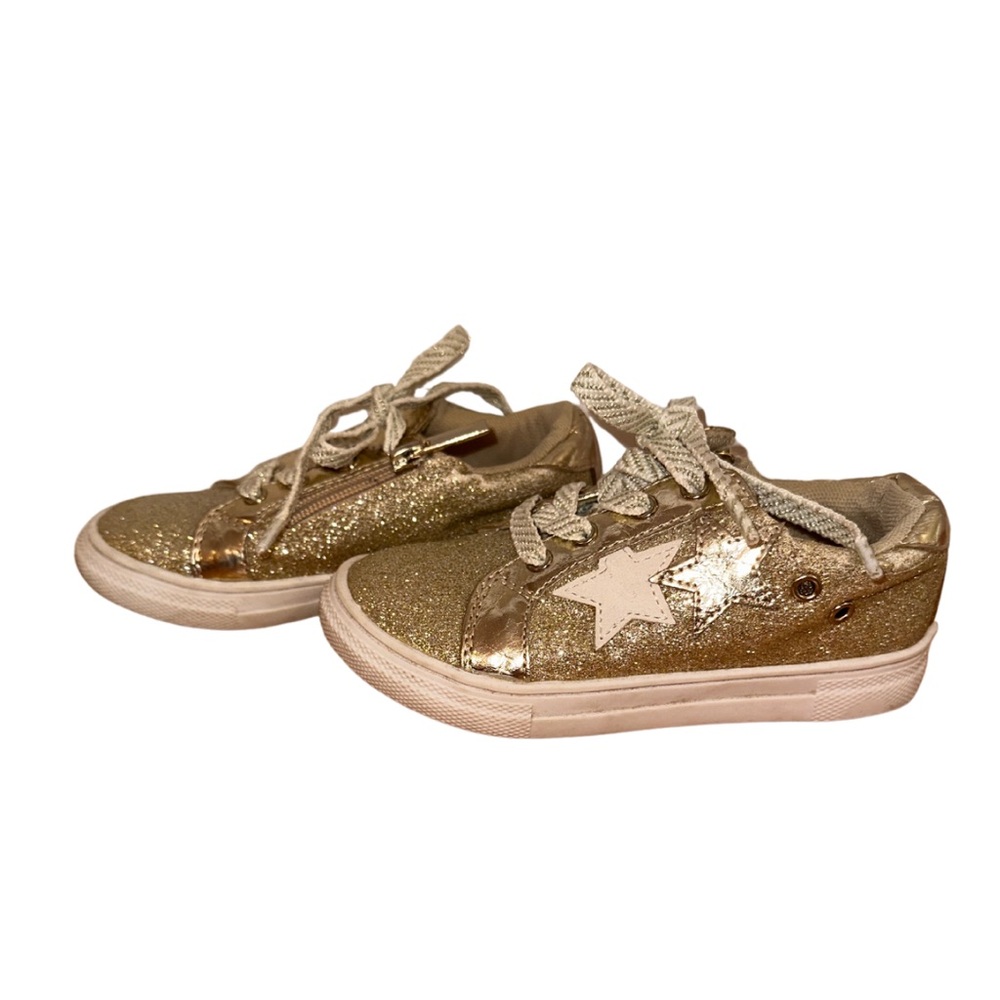 Kidpik Gold Glitter Star Sneakers